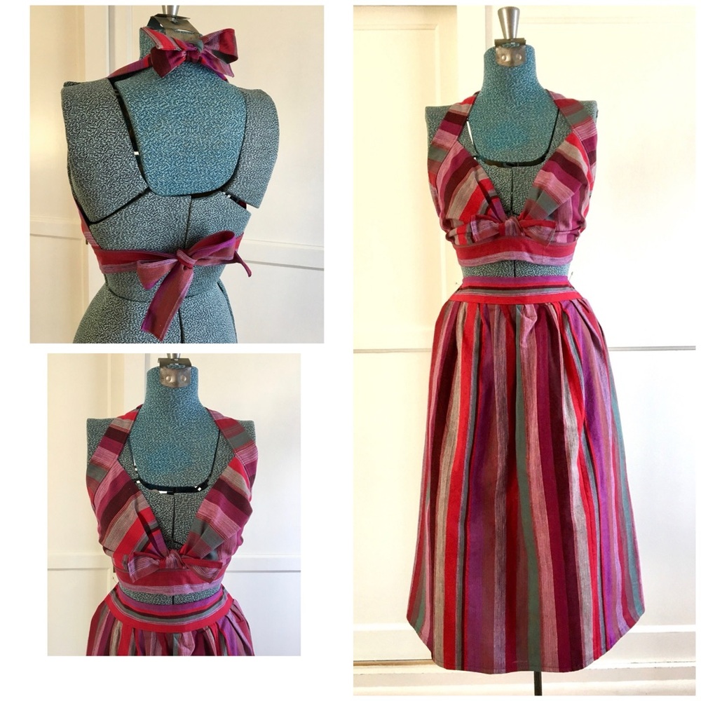 Vintage inspired 1940s Striped play suit